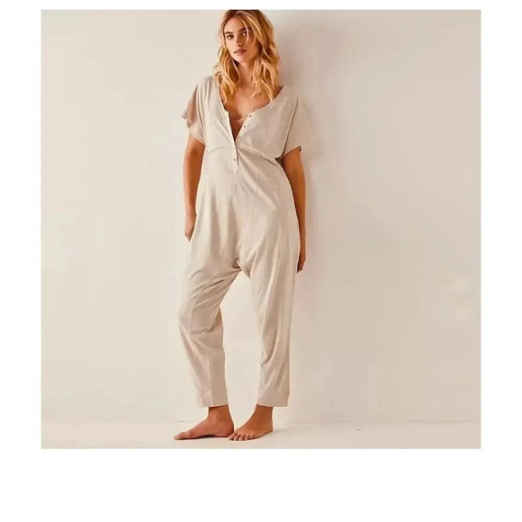 Free People Pants - Nwot Free People Pillow Talk Henley Romper